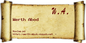 Werth Abod névjegykártya